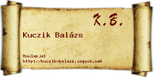 Kuczik Balázs névjegykártya