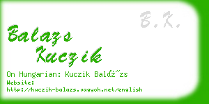 balazs kuczik business card